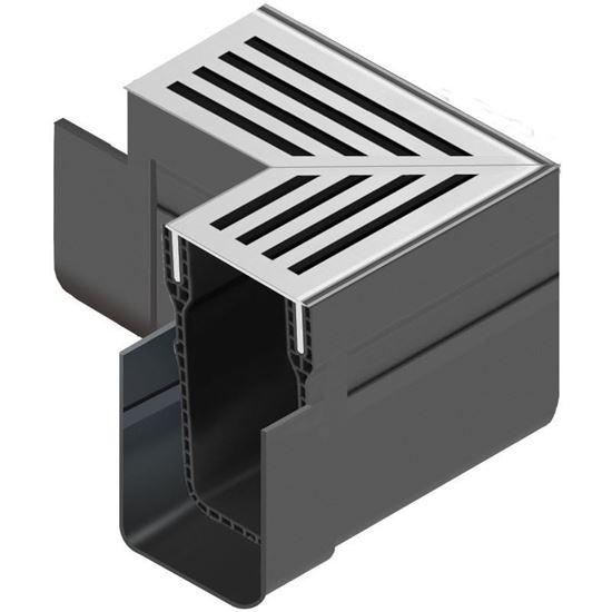 Image de Aco SlimLine hoekstuk incl blank aluminium rooster