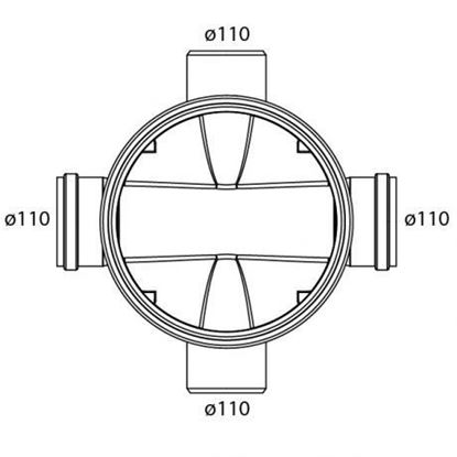 Picture of PE inspection chamber 315 4x110 - NR 24A