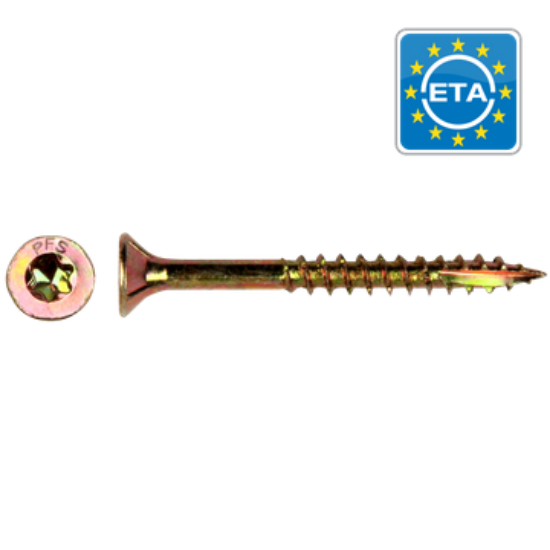 Picture of screw univ. cross - 3.50 x 40 yellow galvanized 200pcs
