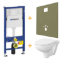 Image de Set de toilettes suspendues avec plaque MDF + siège de toilettes à fermeture douce
