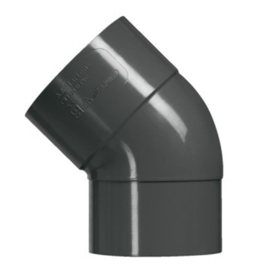 Picture of Dakgoot Bocht PVC Ø80 M/F 45° Antraciet